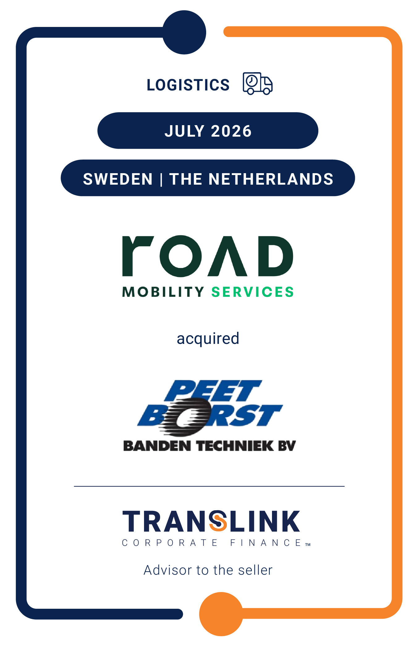Translink Corporate Finance advised Peet Borst Bandentechniek on its sale to Road Mobility Services